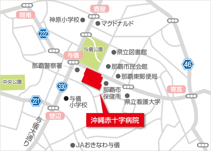 沖縄赤十字病院　地図