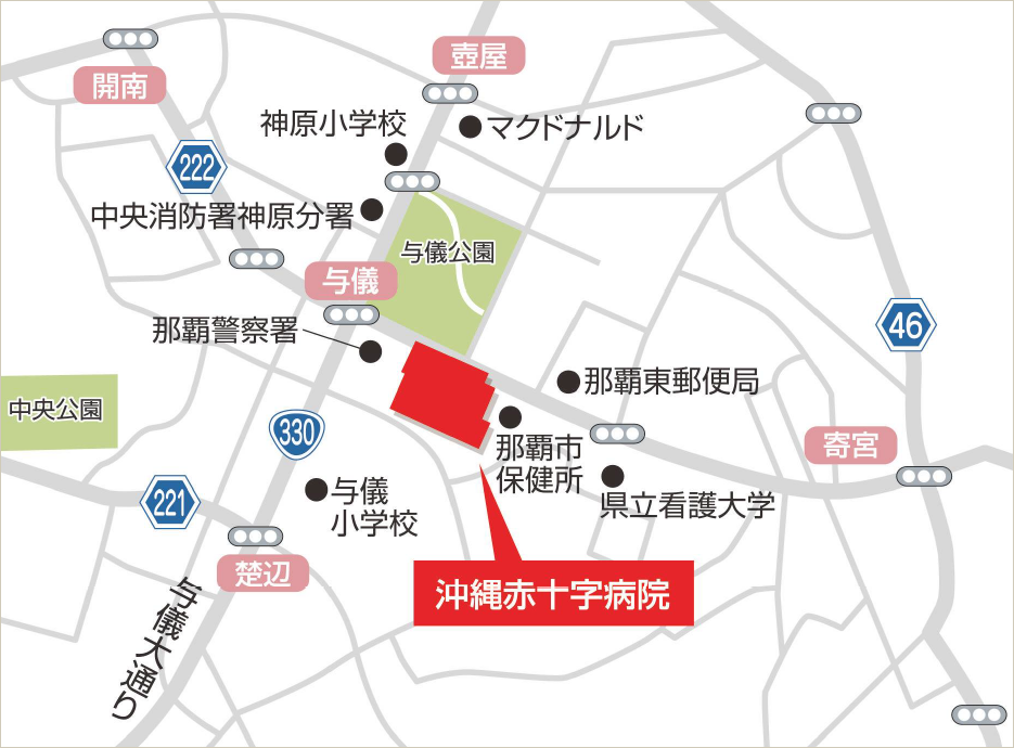 沖縄赤十字病院　地図
